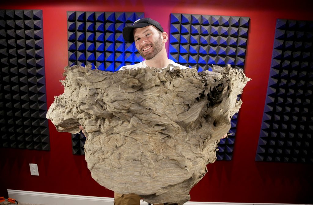 Bret holding a giant nest